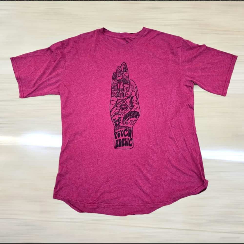 Just be Pyschasdelic Extra Large T Shirt in Rose